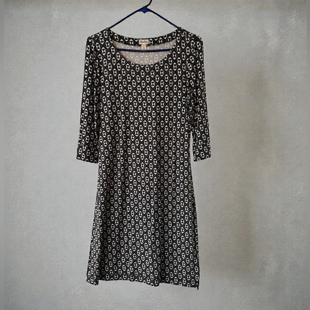 Hatley Black and White Floral Long Sleeve Dress